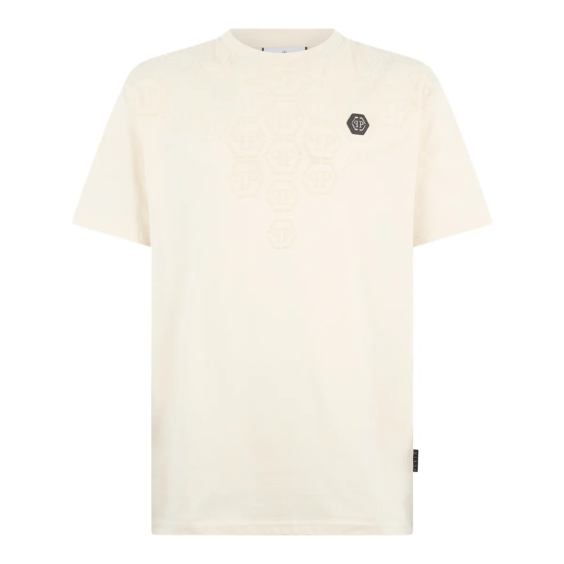 Philipp Plein T-Shirt Round Neck T-Shirt Degrade Monogram Monogram beige