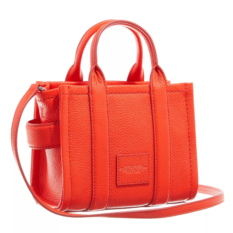 Marc Jacobs Tote The Leather Mini Tote Bag Electric Orange(Image 4)