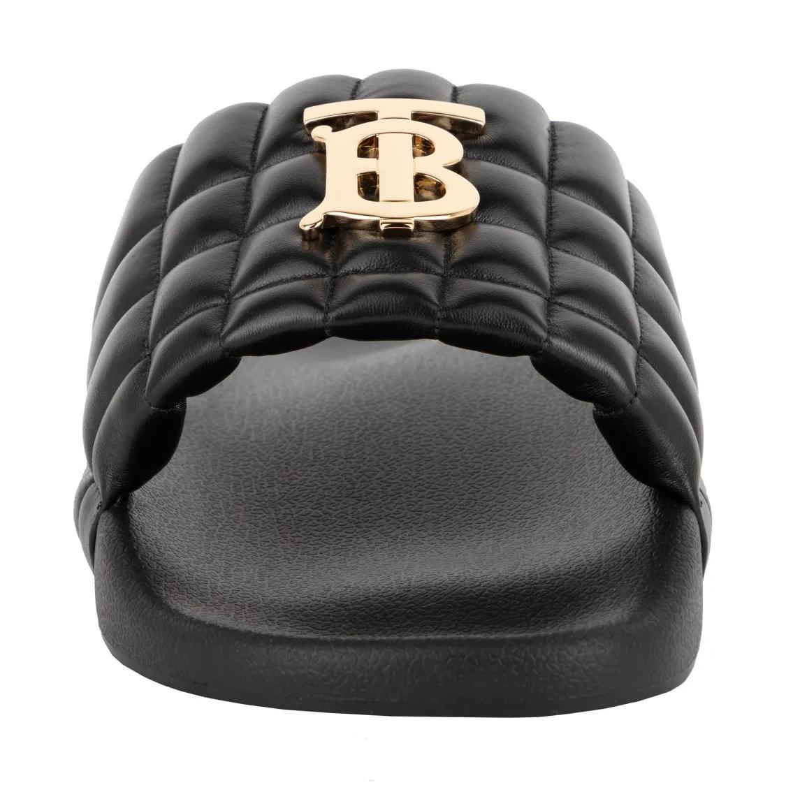 Thumbnail - Burberry Loafer - Monogram Motif Quilted Lambskin Slides - Gr. 42 (EU) - in Schwarz - für Damen