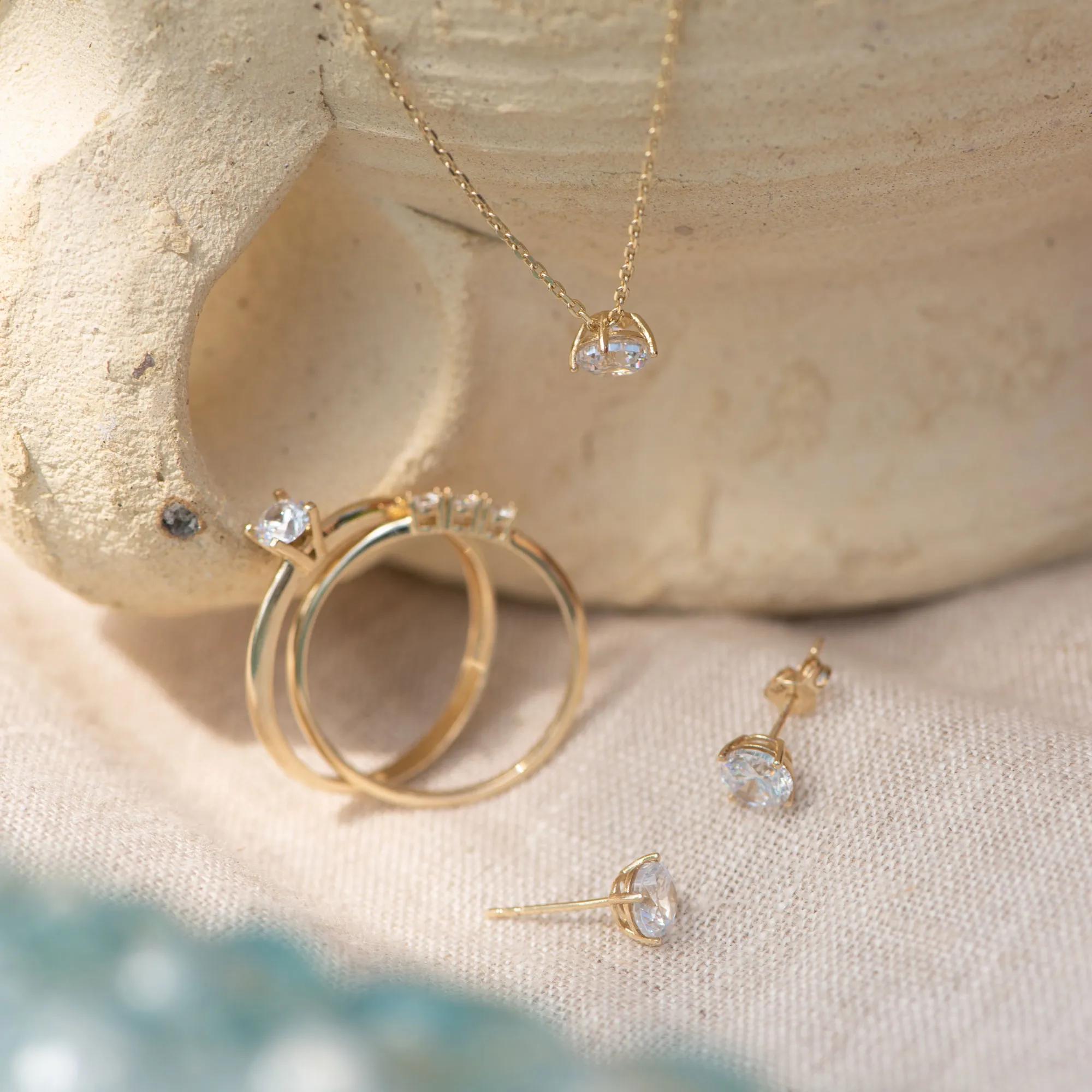 Thumbnail - BELORO Halskette - Monte Napoleone Stella 9 karat necklace with zirco - Gr. unisize - in Gold - für Damen