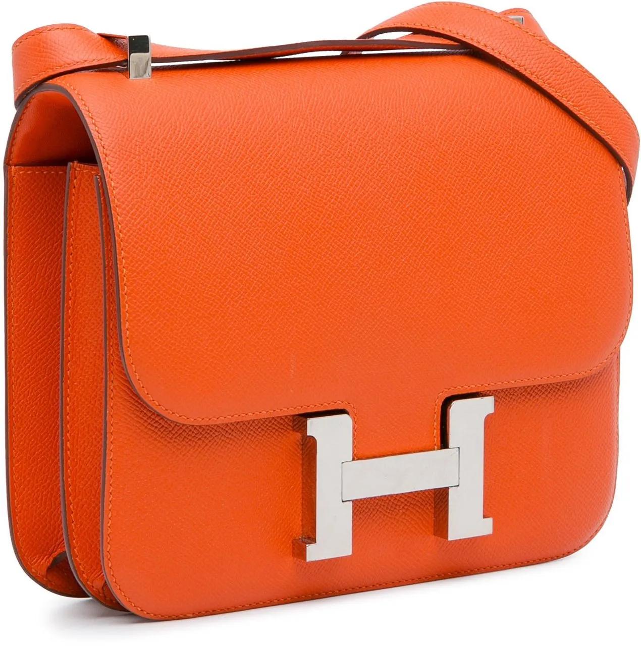 Hermès Shoppers Epsom Constance 24 in oranje