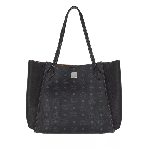 MCM Luisa Visetos Medium Shopper Black Shopping Bag