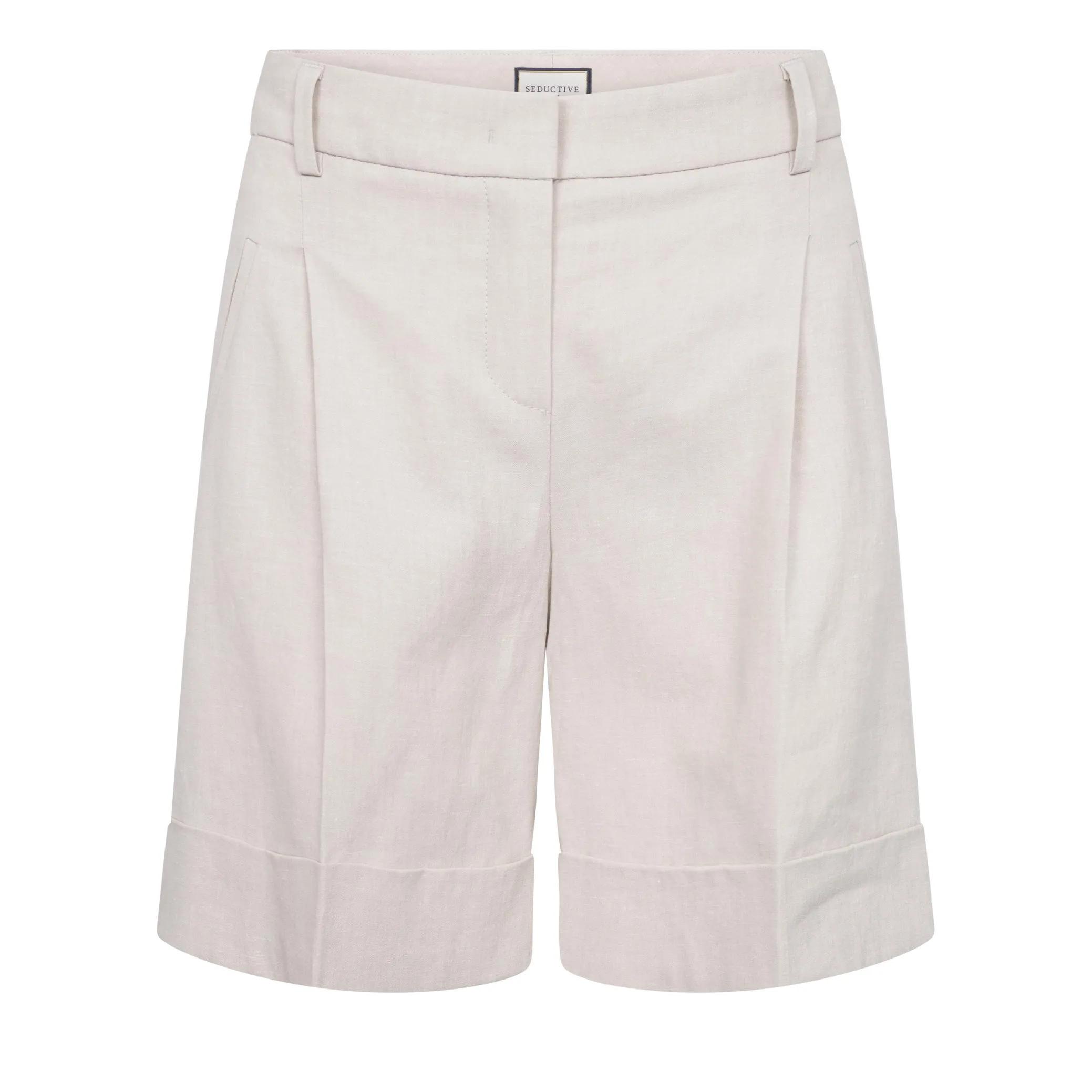 Thumbnail - Seductive - Shorts Sunny mit Leinen - Größe 42 - creme