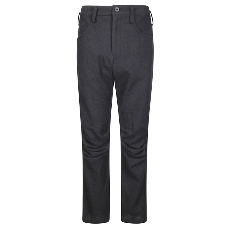 Yohji Yamamoto  Gathered Knee Pants With Tailored Fit And Structur Black