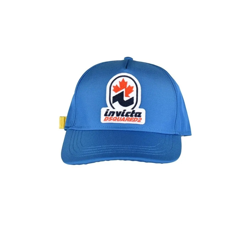 Dsquared2 Hut Nylon Cap With Central Logo Patch Blue