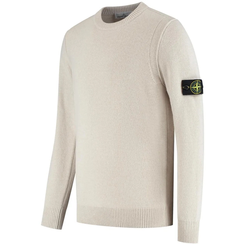 Stone Island Pull Logo Badge Sweater Brown