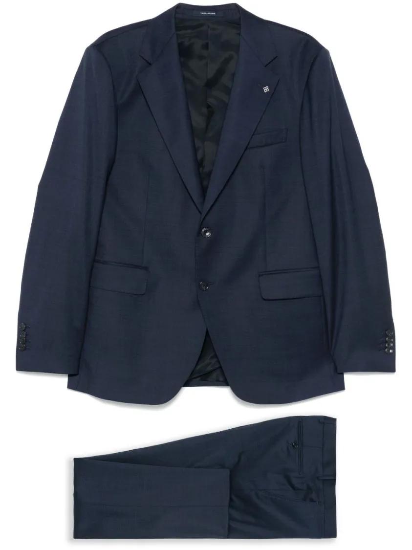 Thumbnail - Tagliatore - Navy Blue Suit With Brooch Detail - Größe 54 - blue