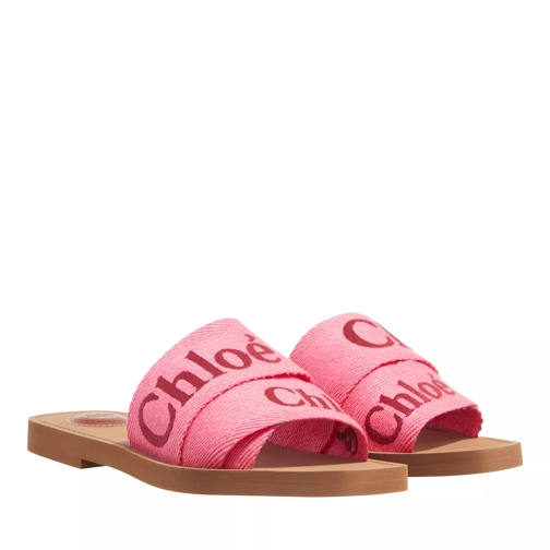 Chloé Woody Flat Slides Pink Slipper