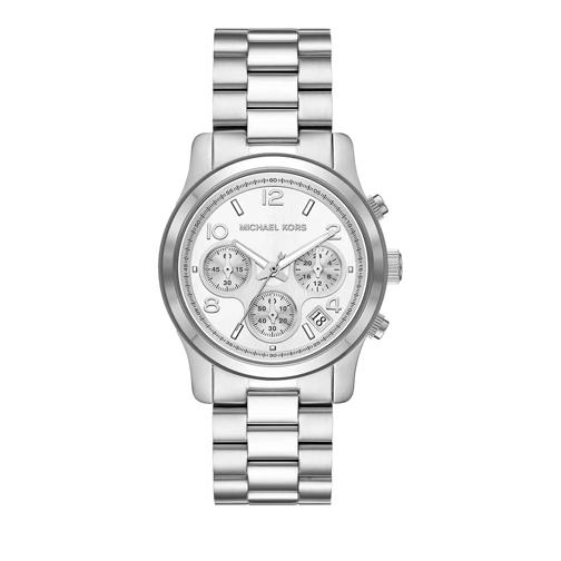 Michael Kors Runway Chronograph Stainless Steel Watch Silver Chronographe