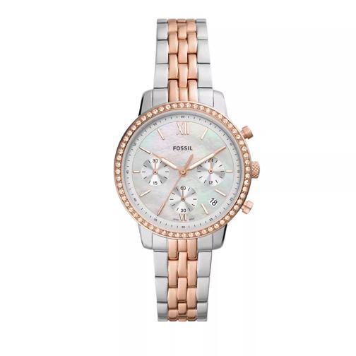 Fossil Neutra Chronograph Two-Tone Stainless Steel Watch Silver Kronograf