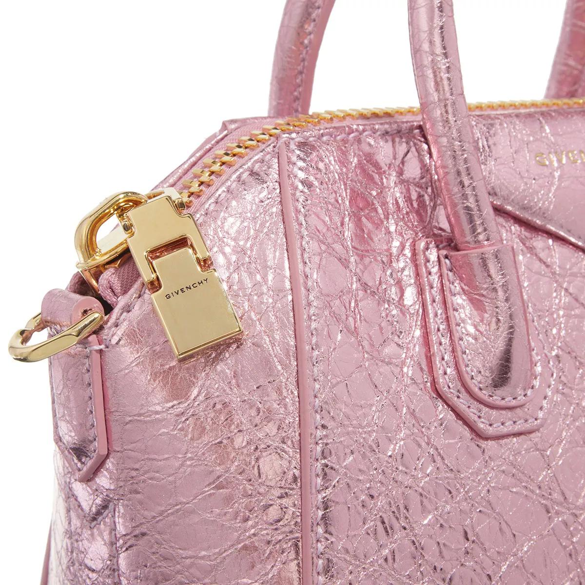 Givenchy Mini Antigona Bag In Laminated Leather Silk Pink