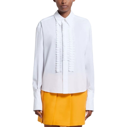 Marni Bluse mit Faltendetails 00W01 white 