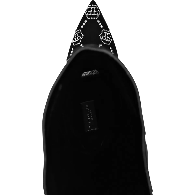 Philipp Plein Stiefel Stiefel High Heels Mid Monogram Mit Schmucksteinen schwarz(Image 3)