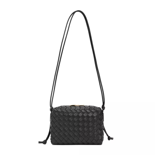 Bottega Veneta Black Leather Small Loop Camera Bag Black Crossbodytas