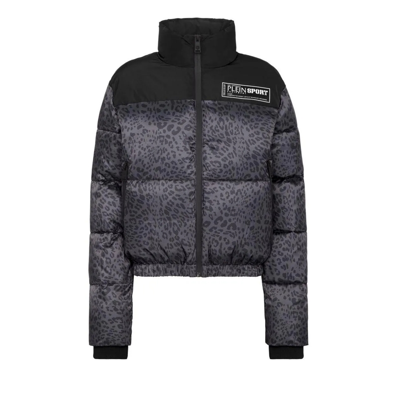Plein Sport Daunenjacke Winterjacke Leopard schwarz