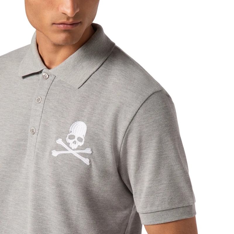 Philipp Plein Top Poloshirt Skull&Bones grau(Image 4)