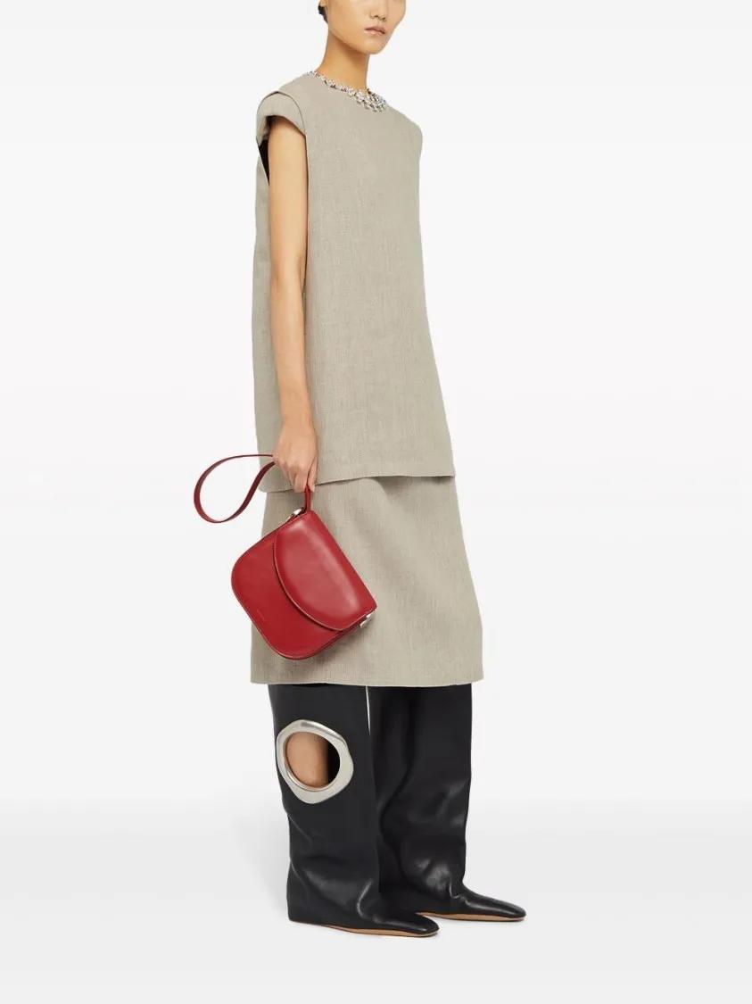 Jil Sander Hobo bags Coin Medium Shoulder Bag in rood