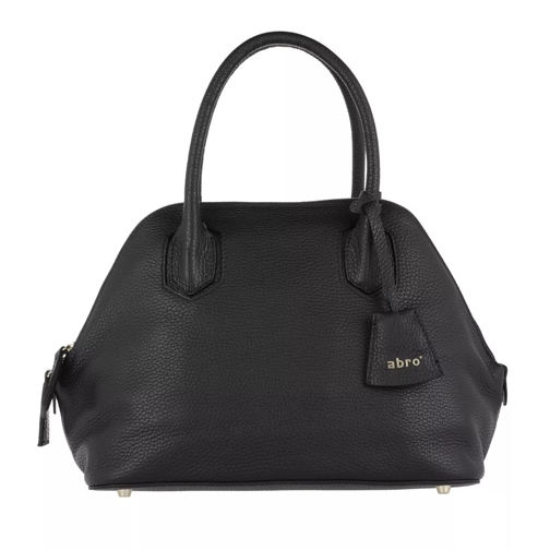 Abro Adria Leather Satchel Bag Small Black/Gold Draagtas