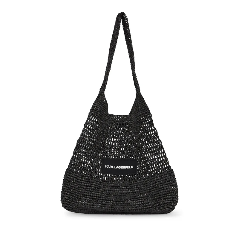 Karl Lagerfeld Shopper GEHÄKELTE STRANDTASCHE MIT LOGO Strandtasche schwarz