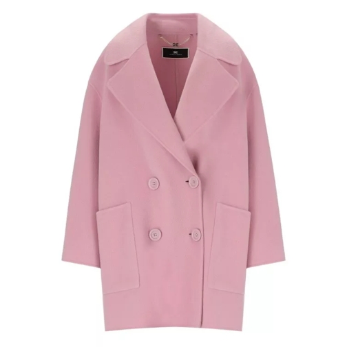Elisabetta Franchi Pink Double-Breasted Coat Pink 