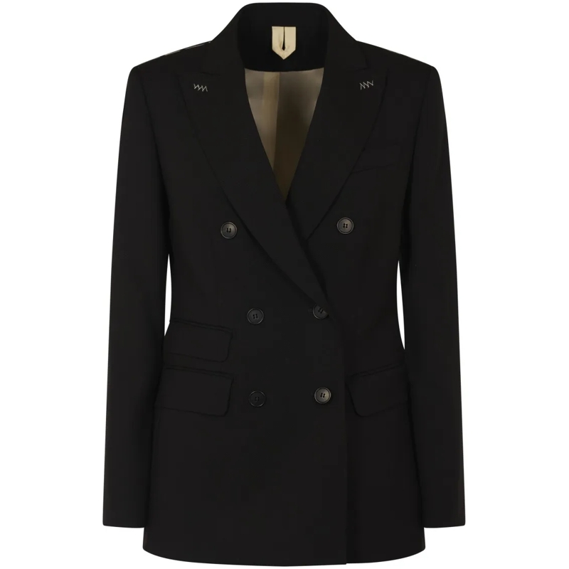 Max Mara Blazer Tailored Black Jacket With Double-Breasted Design Black