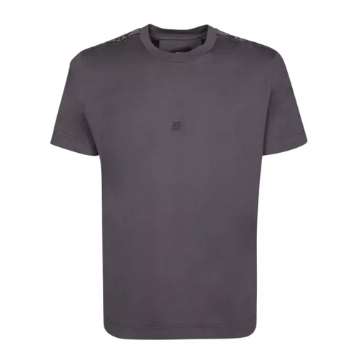 Givenchy Cotton T-Shirt With Signature 4G Printed Pattern Grey 