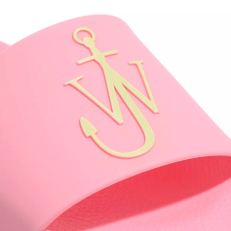 J.W.Anderson Slides Slide Rubber 321 Pink + Logo Light Green(Image 3)