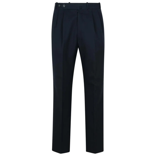 Maison Margiela Navy Virgin Wool Trousers Blue 