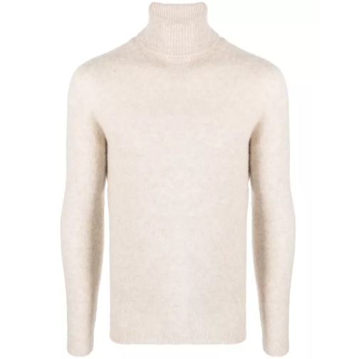 Roberto Collina White Turtleneck Knitted Sweater White Pull
