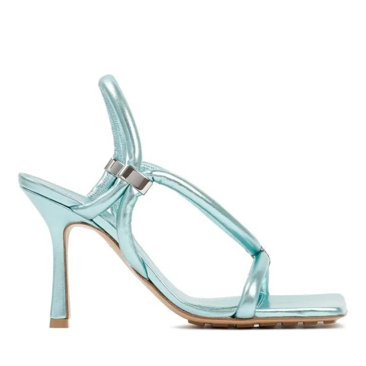 Bottega Veneta Sandalen & Sandaletten - Icy Moon Stretch Slingback Sandals - Gr. 39,5 (EU) - in Blau - für Damen