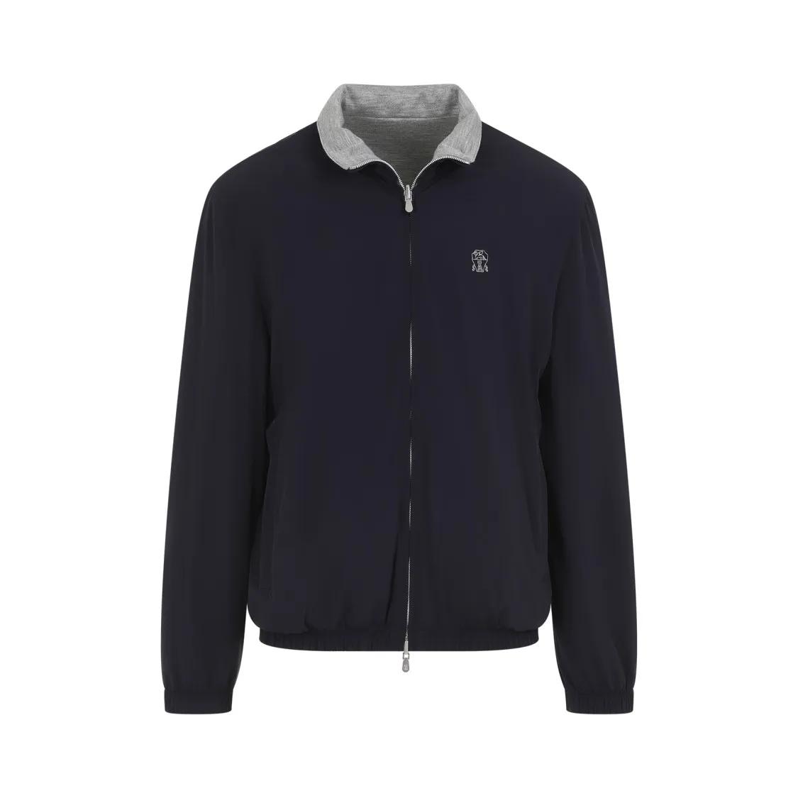 Brunello Cucinelli - Navy Blue Reversible Kway - Größe M - blau