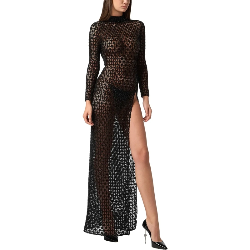 Philipp Plein Maxikleid Long Dress Embellished schwarz(Image 4)