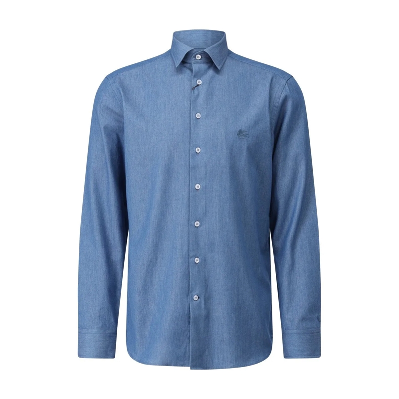 Etro Chemise Hemd im Denim-Style blau