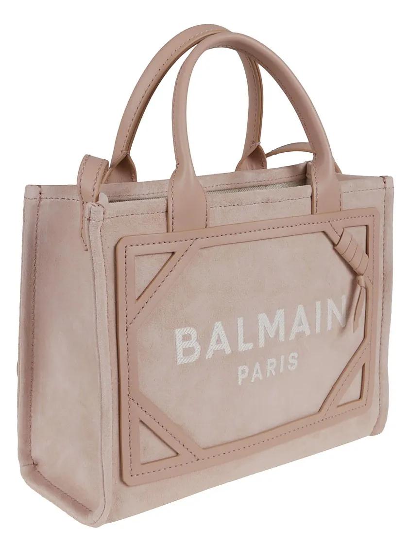 Balmain Shoppers & Totes Nude Suede B-Army Shopper in beige