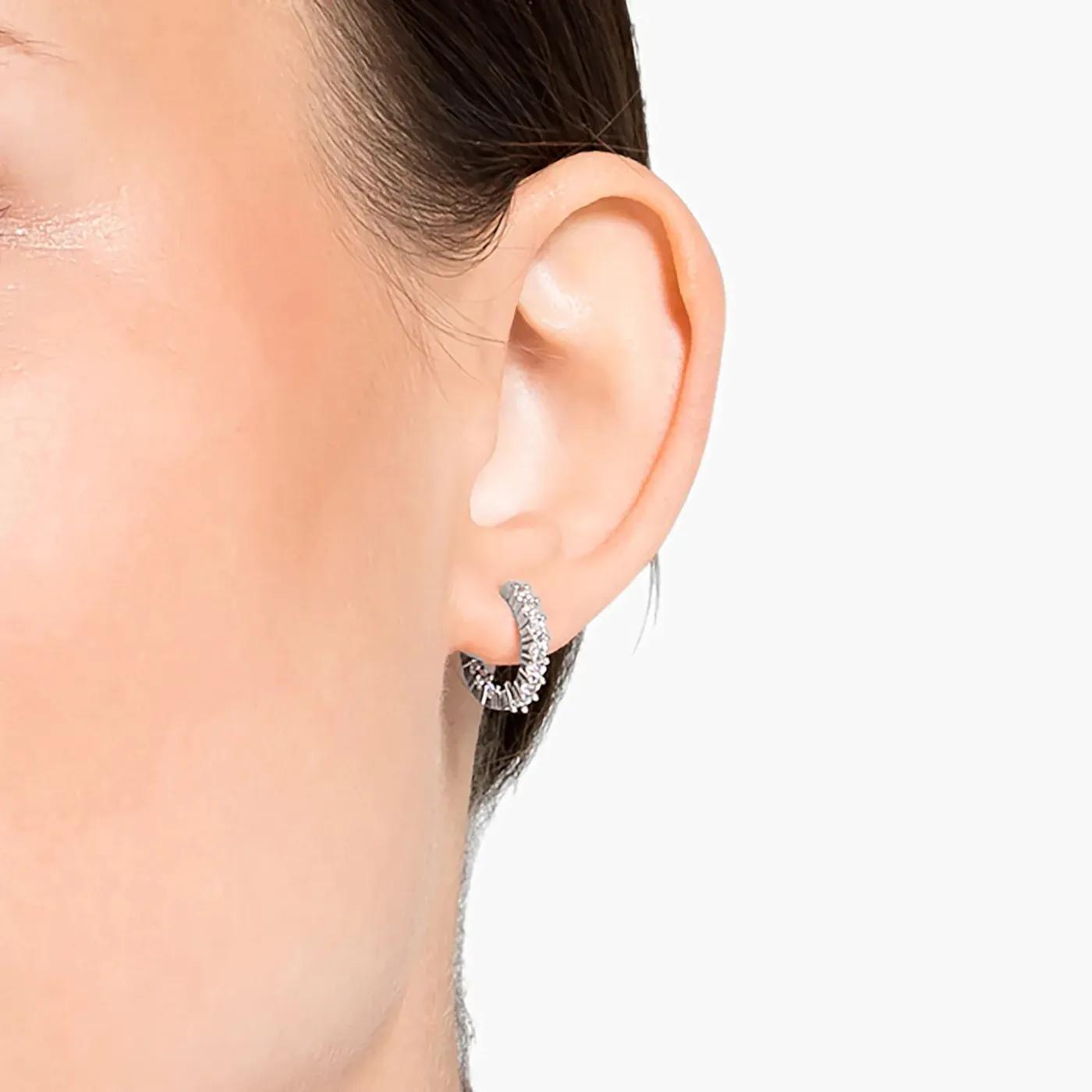 Thumbnail - Swarovski Ohrringe - Vittore hoop Round cut Rhodium plated - Gr. unisize - in Silber - für Damen