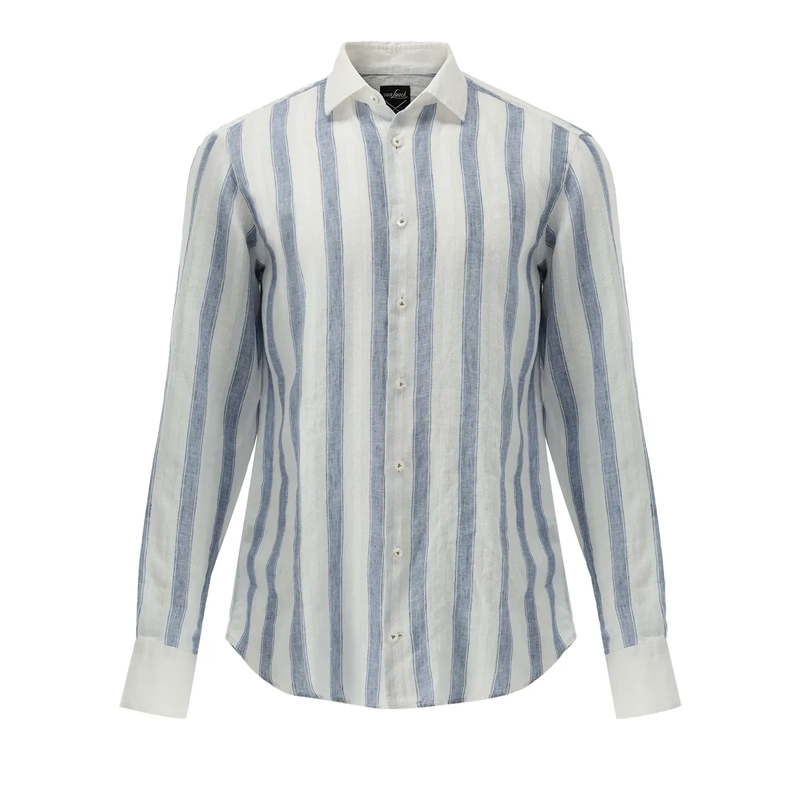 VAN LAACK Hemd Hemd Tailor Fit Streifen blau
