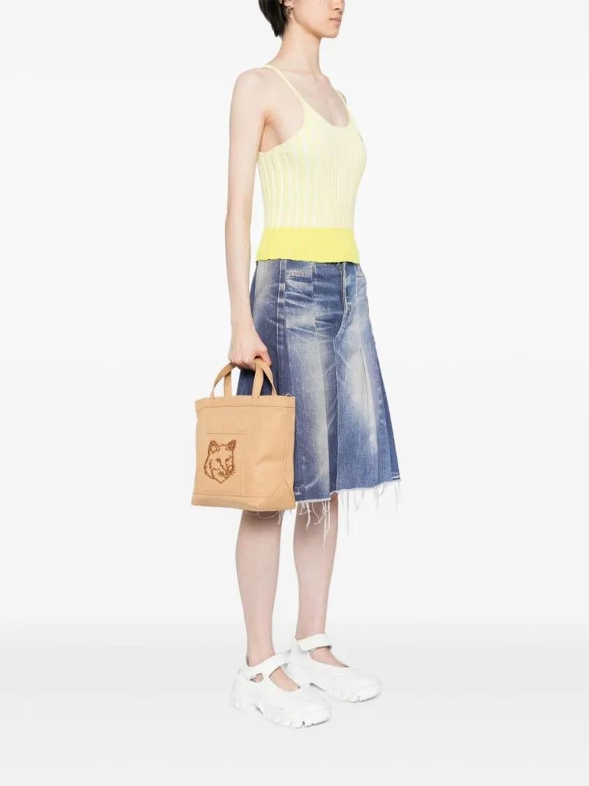 Thumbnail - Maison Kitsune Shopper & Totes - Structured Cotton Tote Bag With Versatile Design - Gr. unisize - in Beige - für Damen