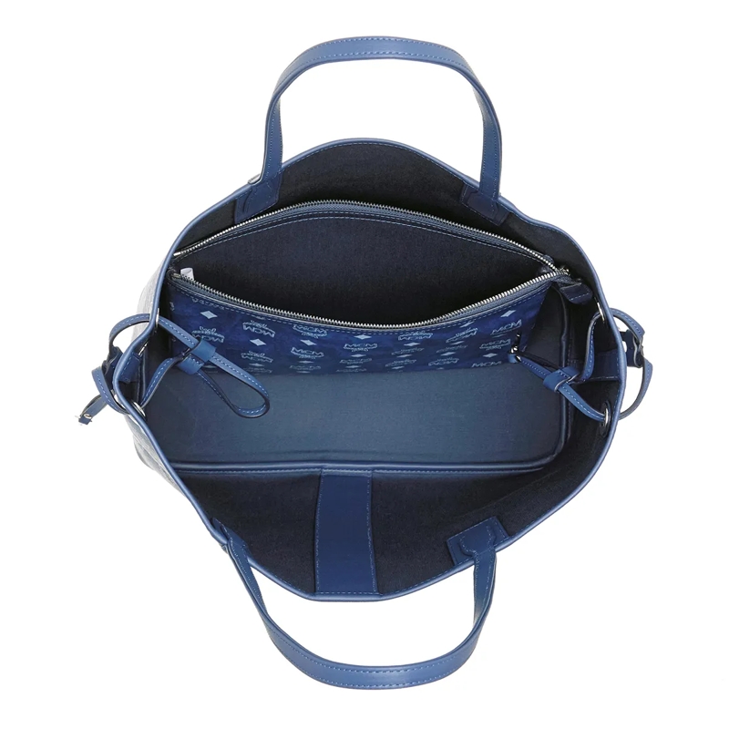 MCM Shopper Liz Vi Shopper Medium Blue Visetos(Image 6)
