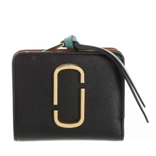 Marc Jacobs The Snapshot Mini Compact Wallet Black/Honey Ginger Multi Bi-Fold Portemonnaie