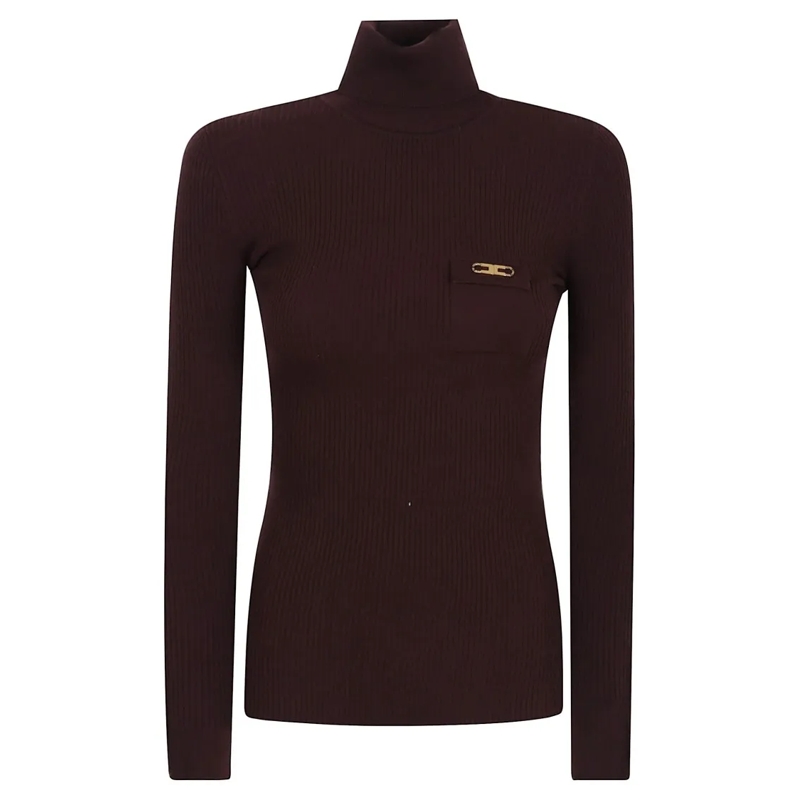 Elisabetta Franchi Pull à col roulé Sweaters Merlot rot