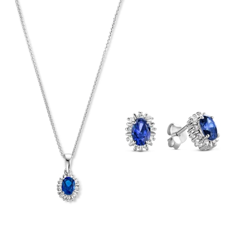 Parte Di Me Medium Halsketting Parte Di Me Sorprendimi damen Geschenkset Silber P Blau