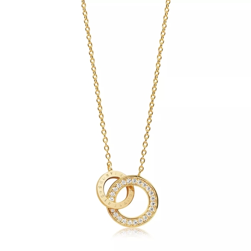 Sif Jakobs Jewellery Prato Due Necklace White Zirconia 18K Gold Plated Kort halsband