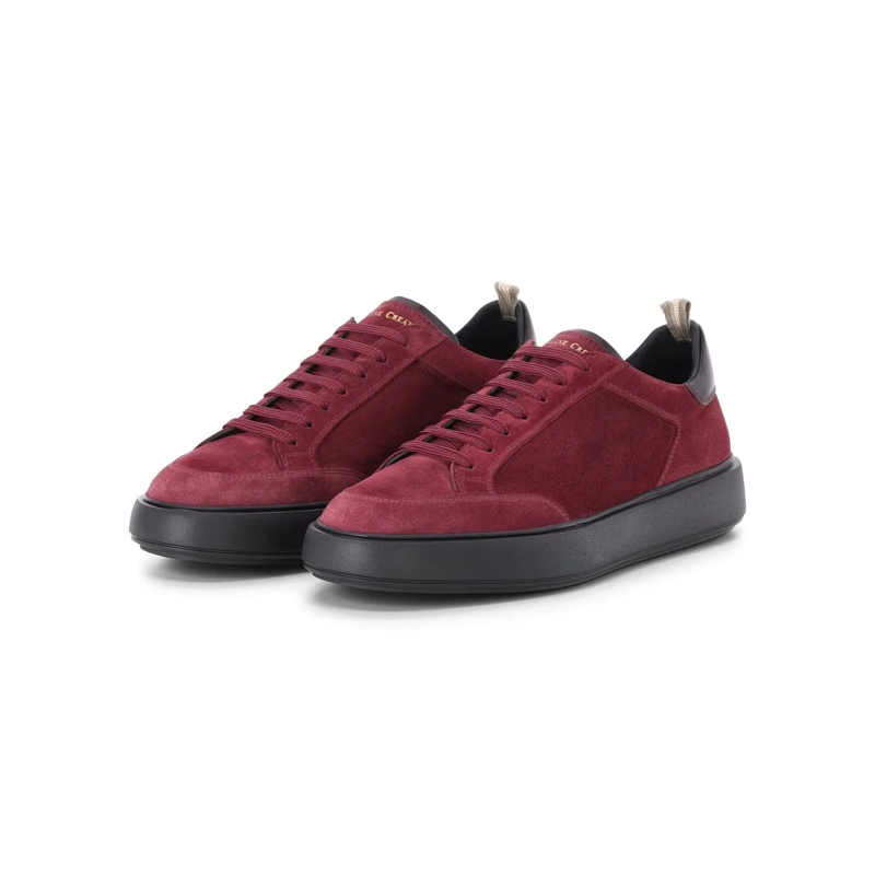Officine Creative Chaussures à lacets Sneaker Sequel aus Veloursleder rot