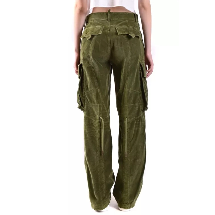 Dsquared2 Wide Corduroy Cargo Pants In Green