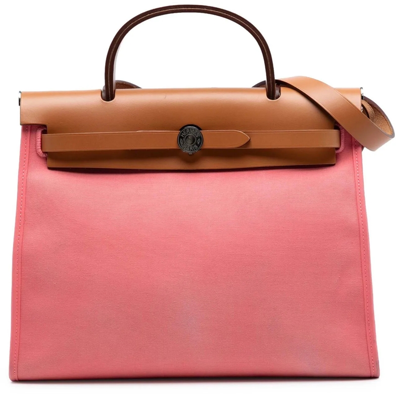 Hermès Schultertasche Toile Herbag Zip 31 rose