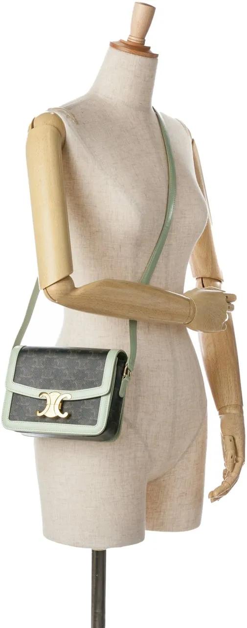 Celine Hobo bags 2020 Teen Coated Canvas Triomphe Crossbody in bruin