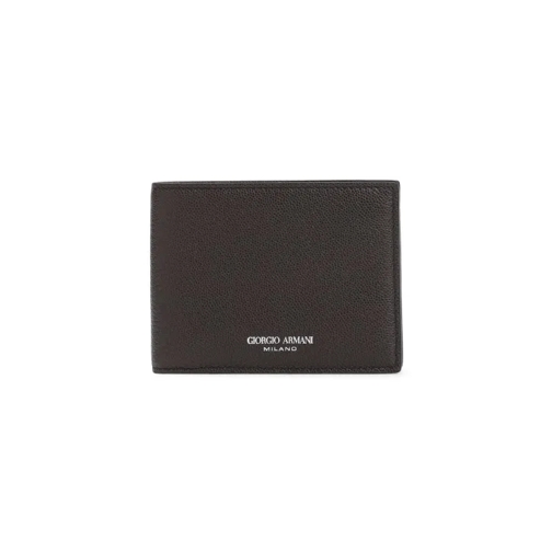 Giorgio Armani Testa Di Moro Calf Leather Bi-Fold Wallet Brown Plånbok