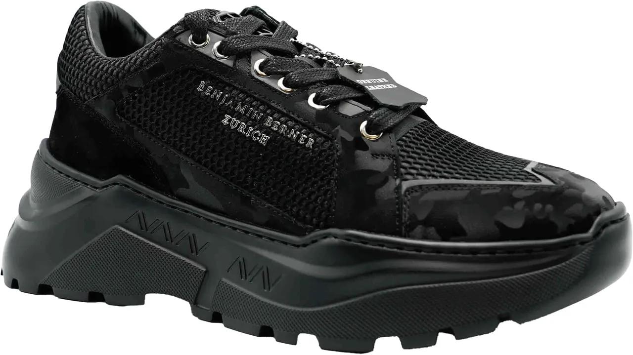 Thumbnail - BENJAMIN BERNER Low-Top Sneaker - Black Reflective Camouflage Mesh - Gr. 42 (EU) - in Schwarz - für Damen