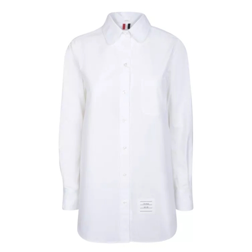 Thom Browne Cross-Strap Belted Waist Shirt White Camicie
