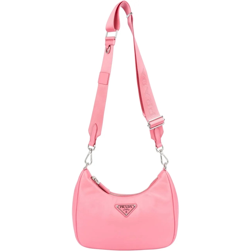 Prada Sac à bandoulière Prada Soft Leather Triangle RE-Edition Crossbody B rose